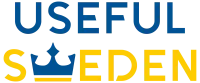 Useful Sweden logotype, blue and yellow.